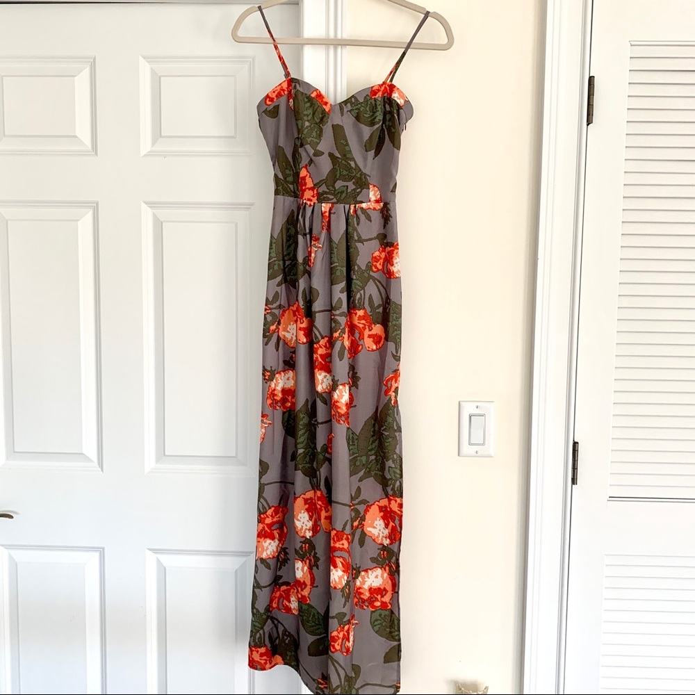 Grey Floral Maxi